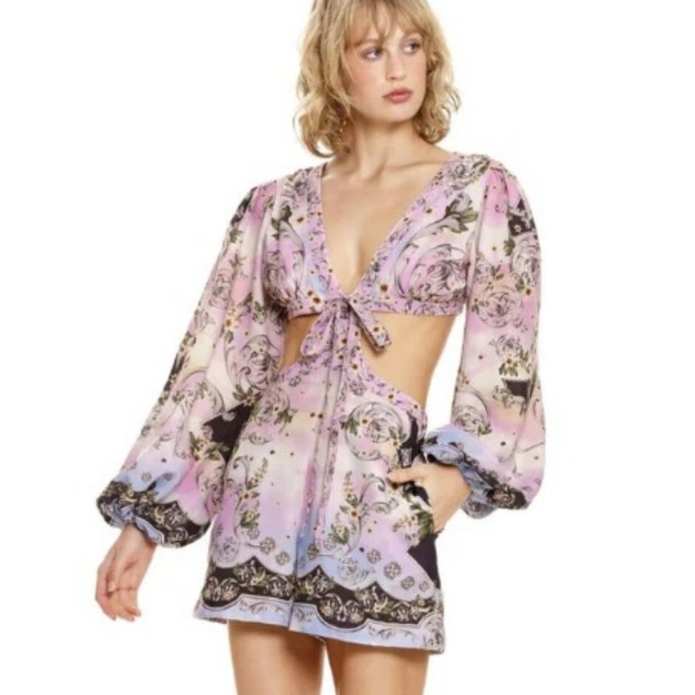 NWT Agua Bendita Romper with Cutout Midriff
